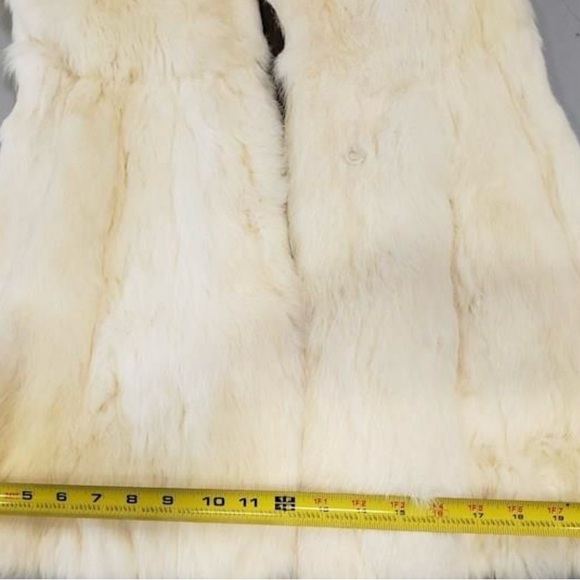 Chill Chasers Vtg Blonde genuine Rabbit Fur Coat Jacket US Size 33 Full Length - Picture 7 of 9